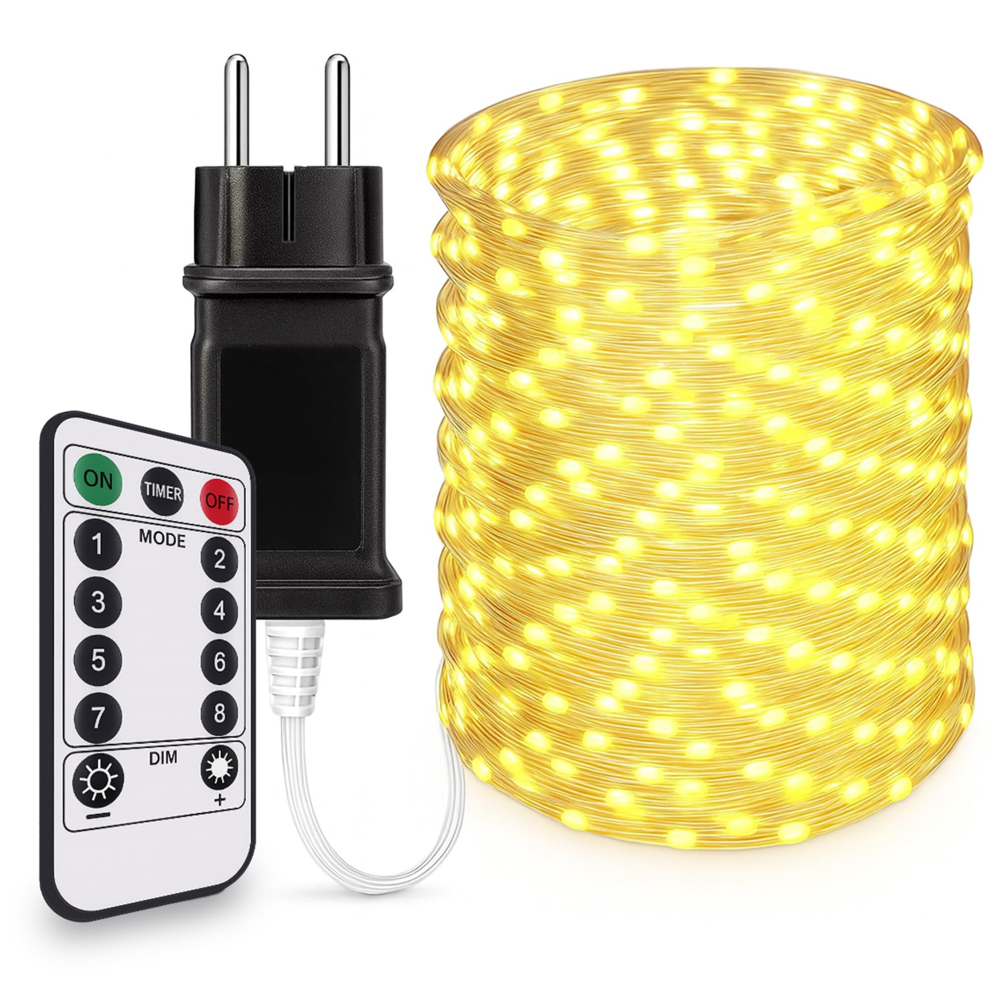 Luci Natale Esterno LED 50M 500LED Bianco Caldo IP44