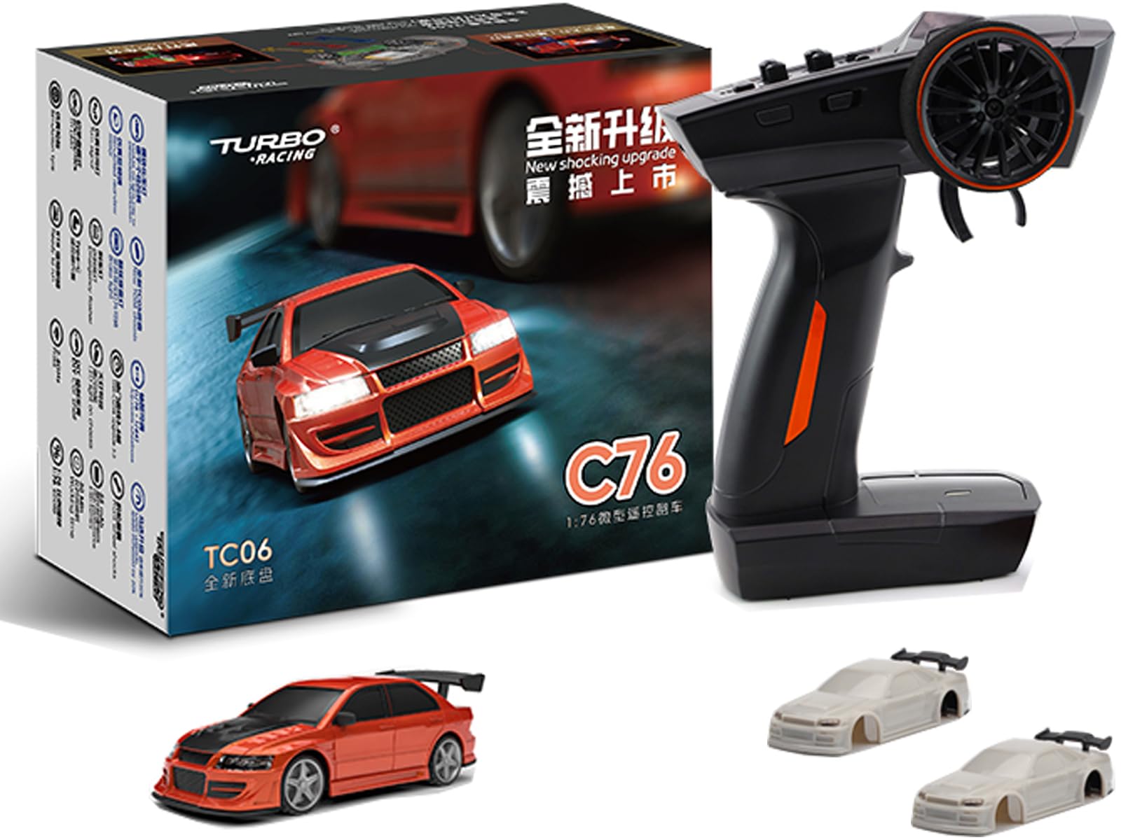 FLYCOLOR TurboRC 1:76 Mini Auto Sportiva 4CH RTR