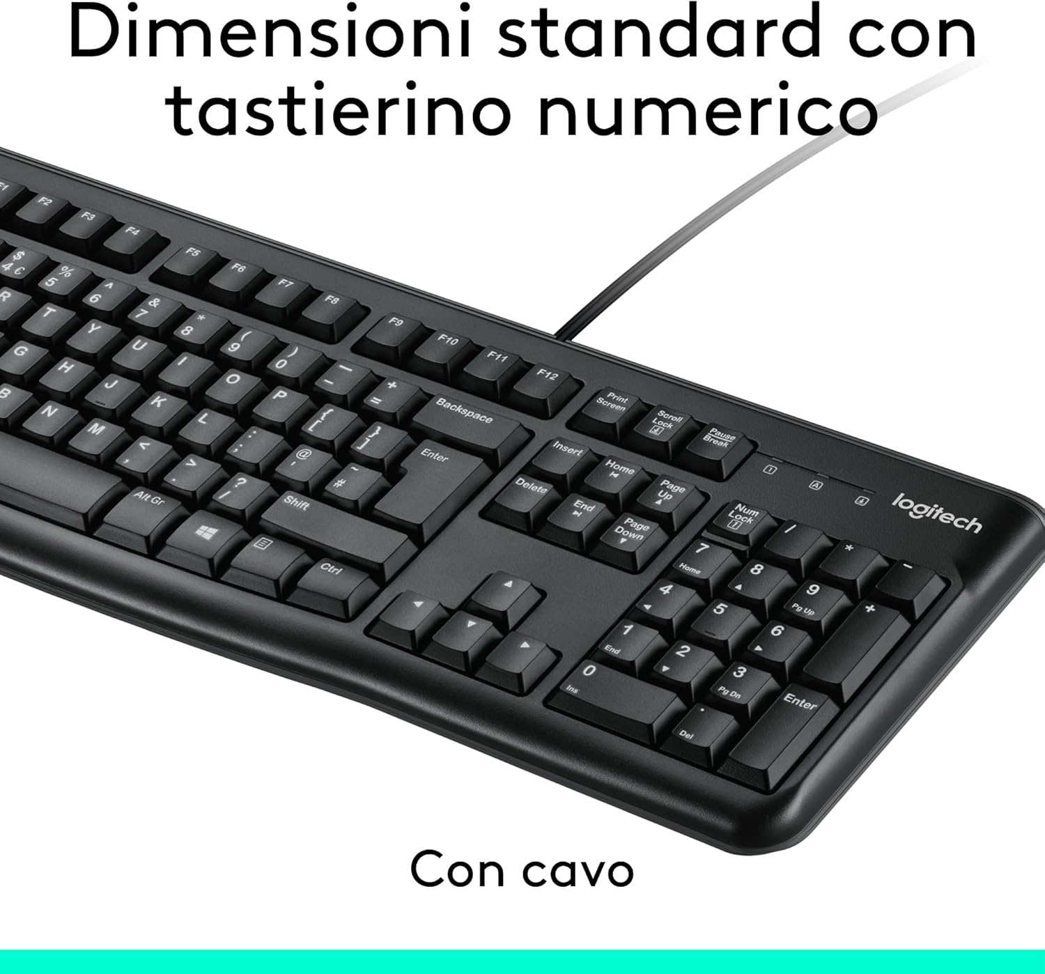 Logitech MK120 Combo Tastiera e Mouse con Filo, Nero - immagine 4
