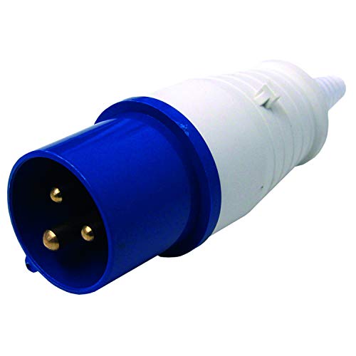 Electraline 80803 Spina Elettrica Industriale IEC 16A, Blu