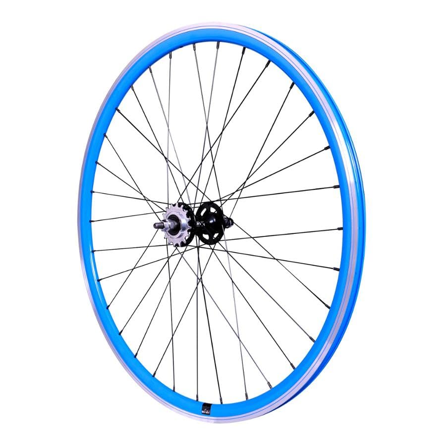 Cyclingcolors Ruota Posteriore Bici Fixie 700 16T, Blu