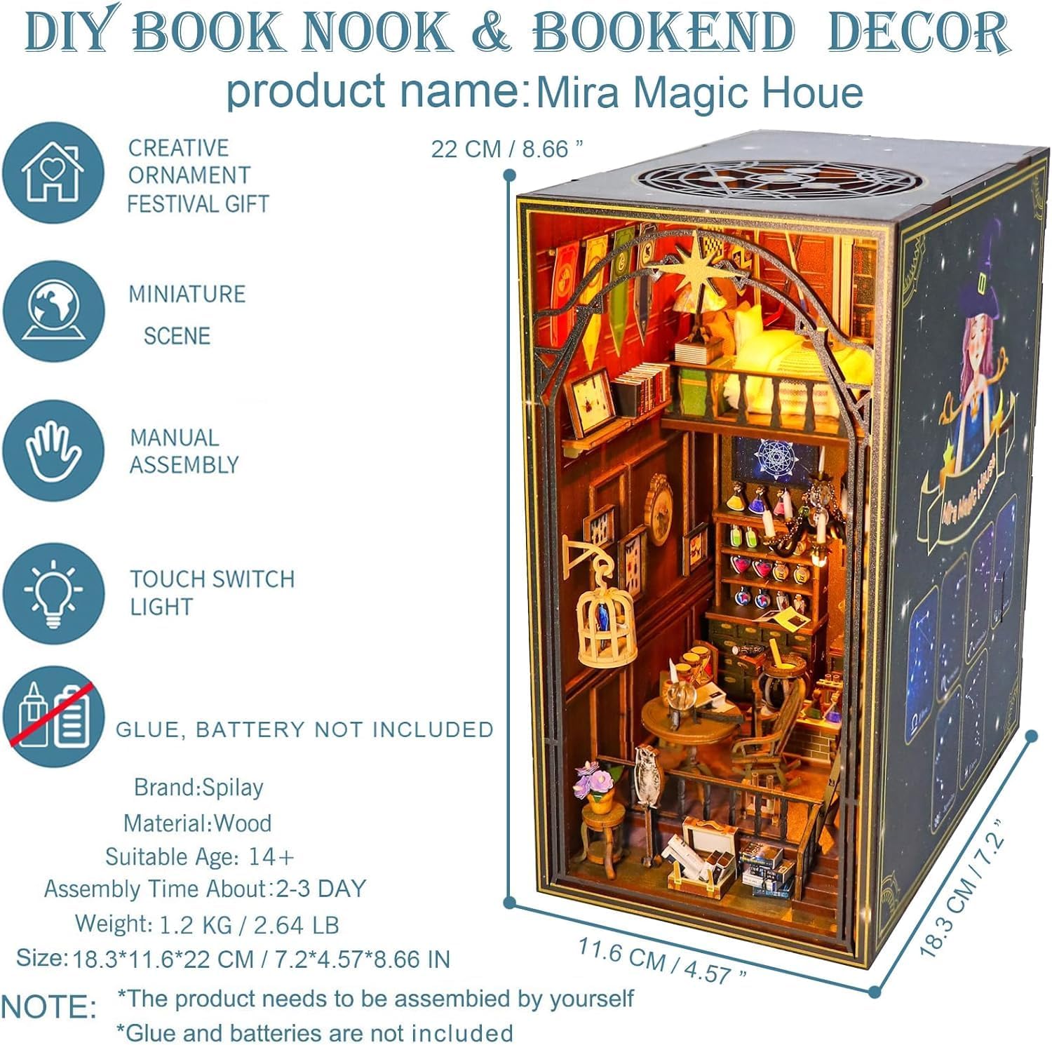 Book Nook Kit - Casa delle Bambole in Miniatura di Legno - immagine 2
