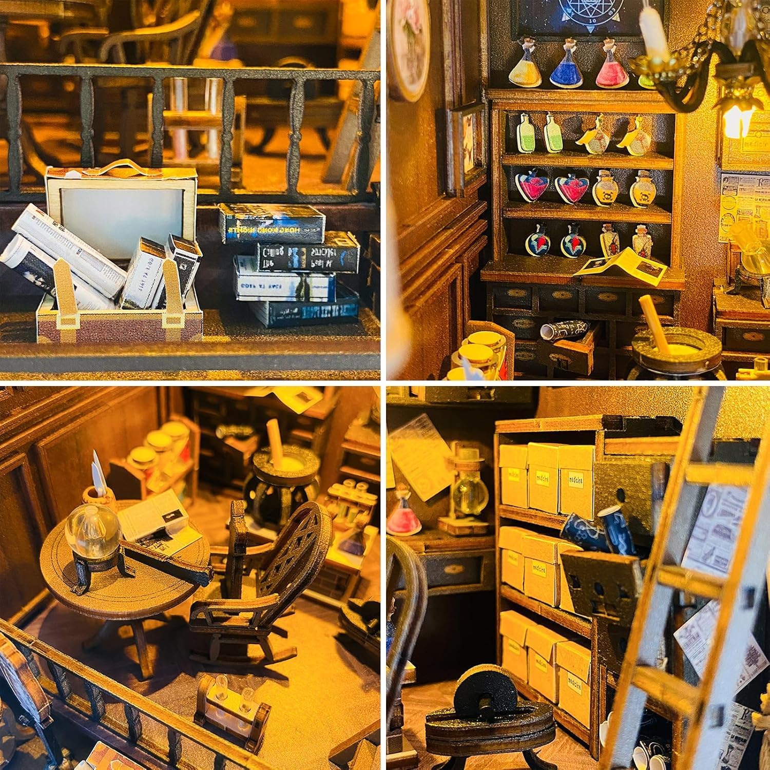 Book Nook Kit - Casa delle Bambole in Miniatura di Legno - immagine 5