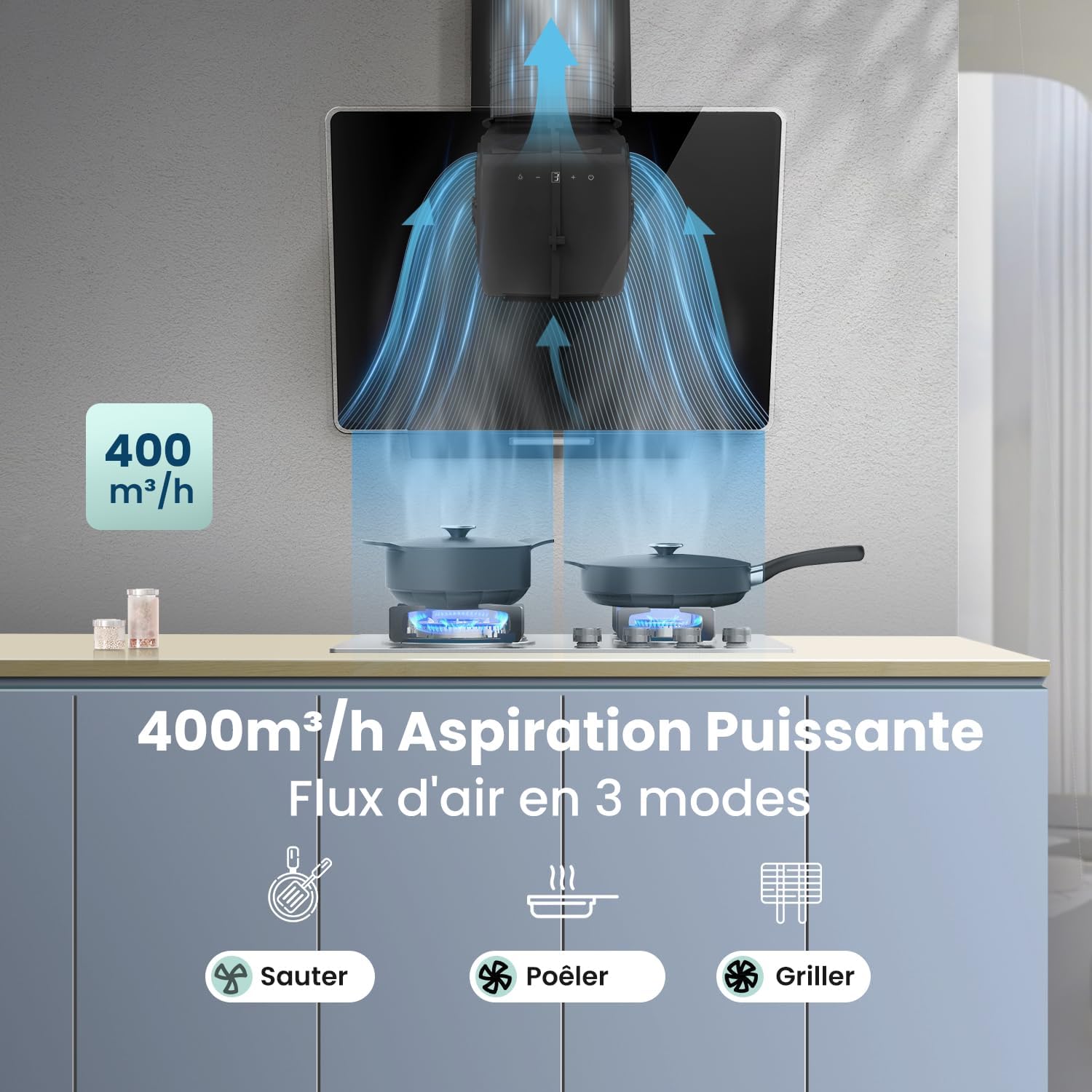 Comfee' ANGJ64B-60 Cappa Aspirante Angolare Nera - immagine 3