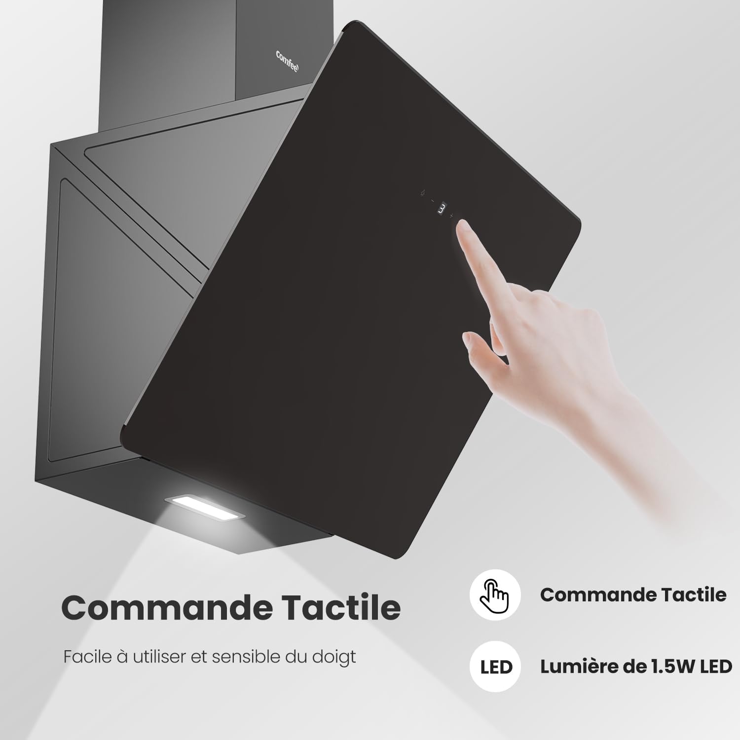 Comfee' ANGJ64B-60 Cappa Aspirante Angolare Nera - immagine 6