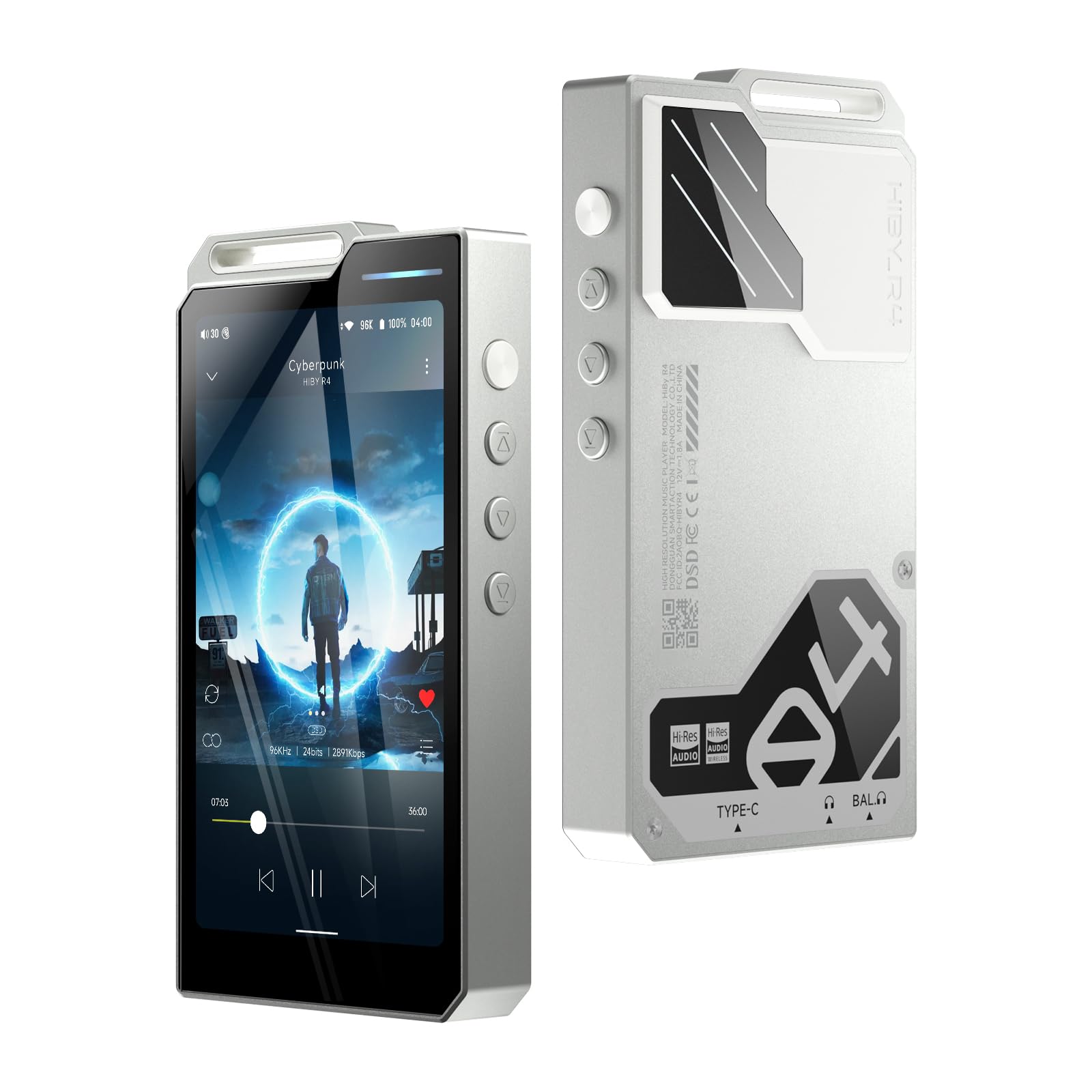 Hiby R4 - Lettore MP3 Android con Bluetooth e WiFi, Argento