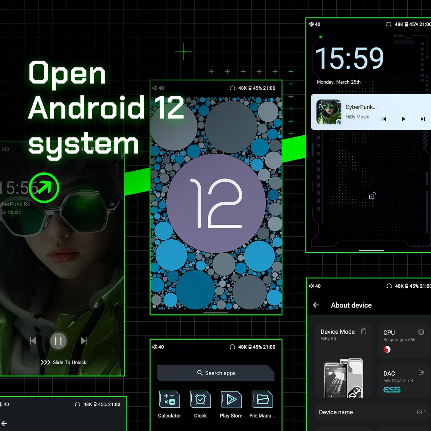 Hiby R4 - Lettore MP3 Android con Bluetooth e WiFi, Argento - immagine 3