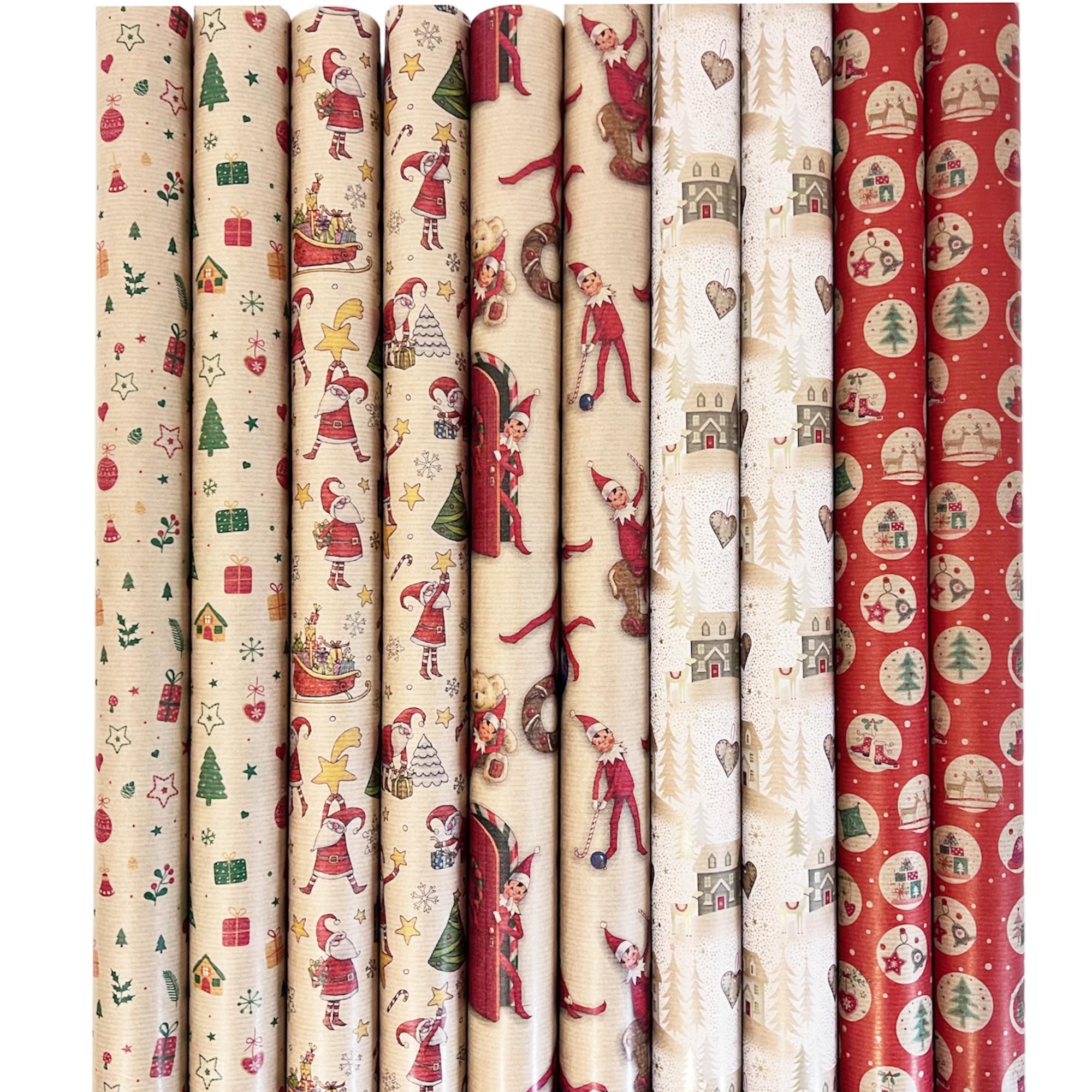 Arkamii 10 Rotoli Carta da Regalo Kraft Avana 2m x 70cm