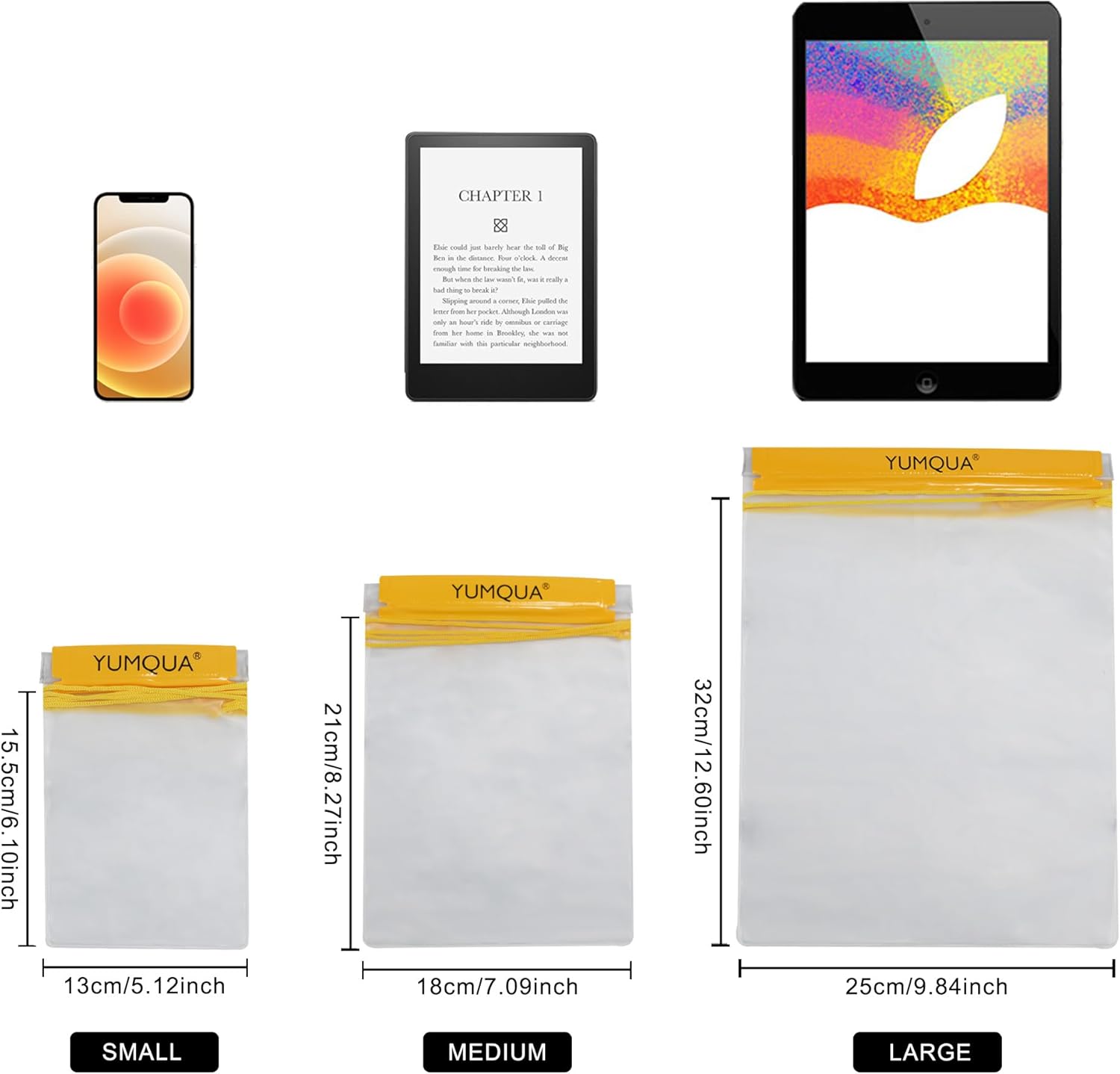 Set 3 Borse Impermeabili Dry Bag Giallo - immagine 2