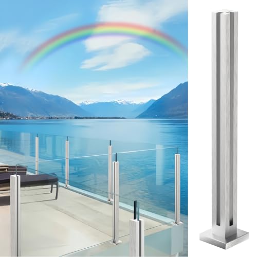 Palo per Ringhiera in Vetro Topless 60cm Argentato