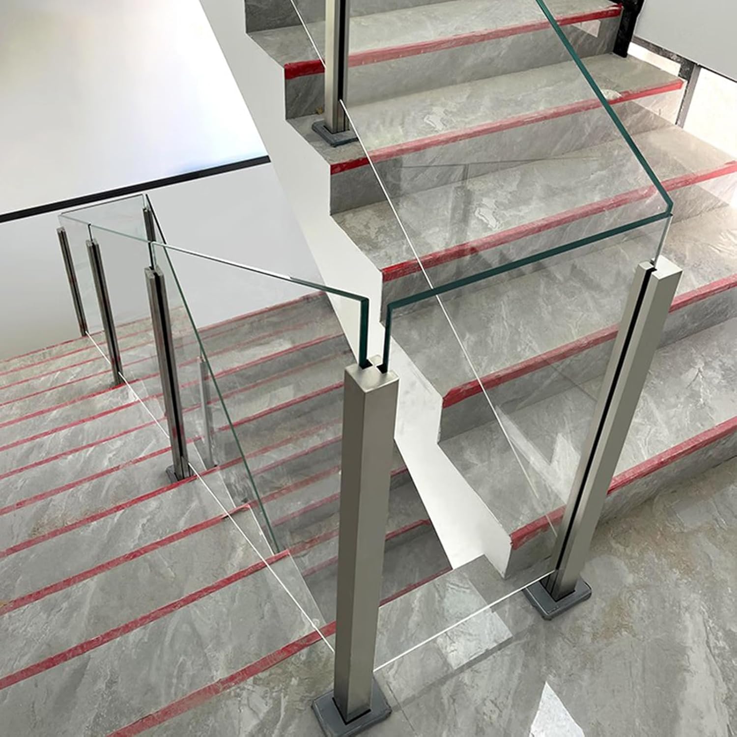 Palo per Ringhiera in Vetro Topless 60cm Argentato - immagine 2