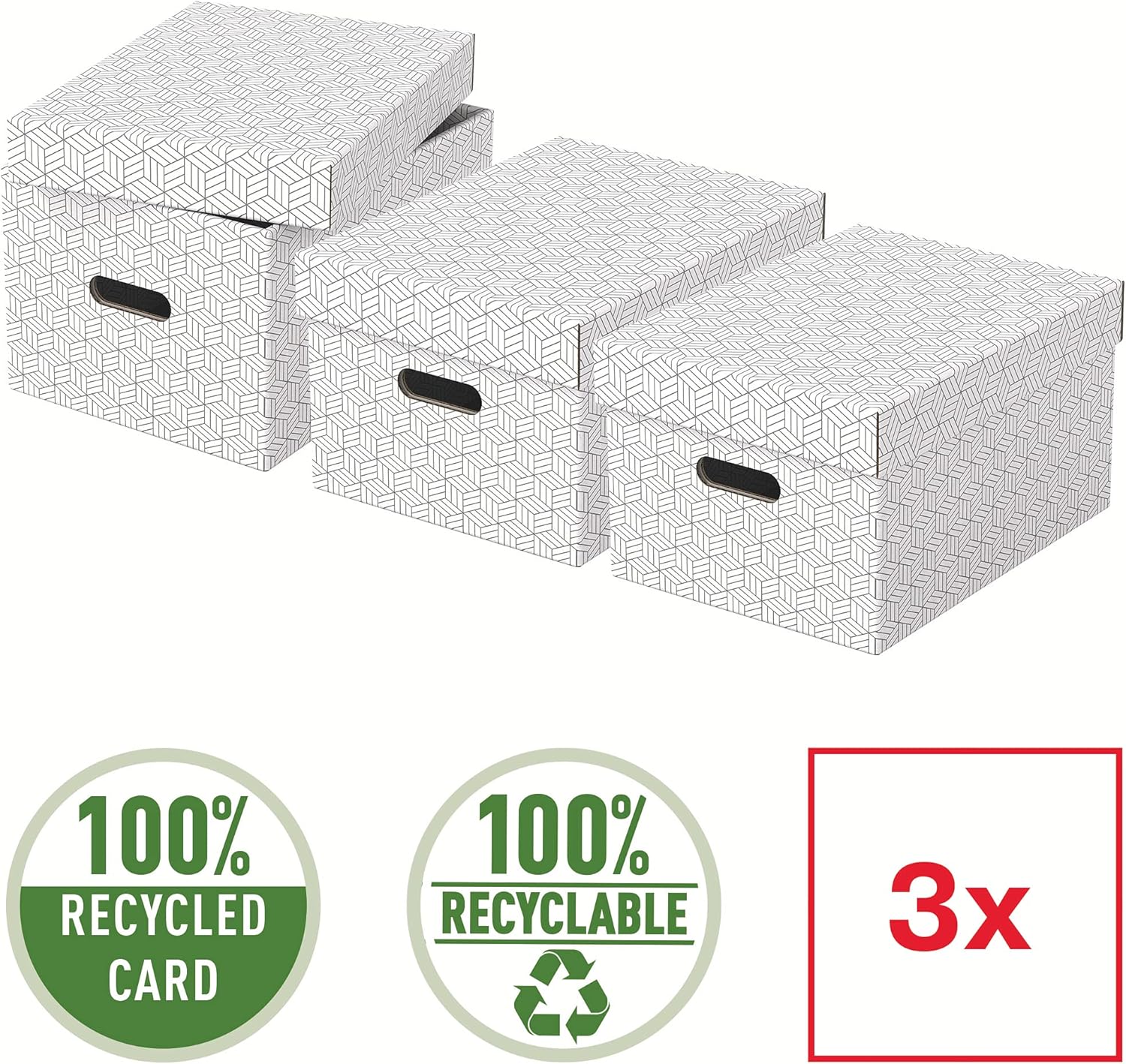 Esselte Set 3 Contenitori Medi con Coperchio - immagine 2