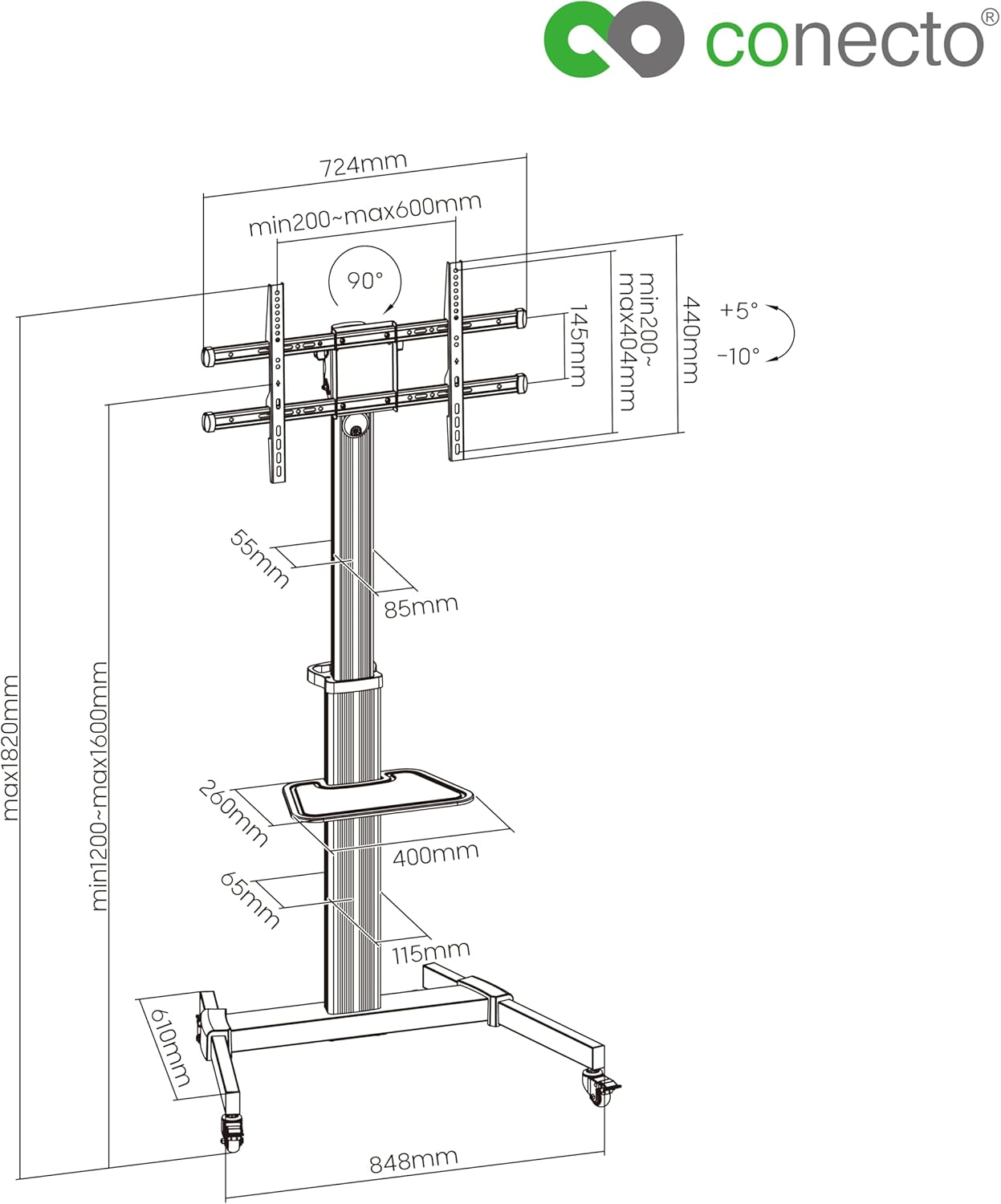 Conecto LM-FS02E - Supporto TV con Ruote - immagine 8