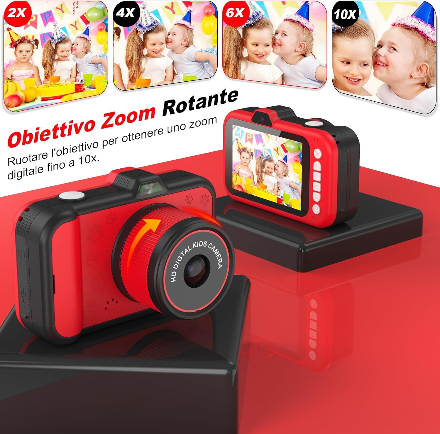 Macchina Fotografica Bambini con Schermo 3,5" HD - immagine 2