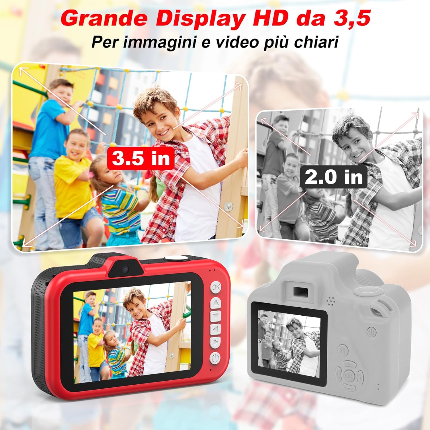 Macchina Fotografica Bambini con Schermo 3,5" HD - immagine 3