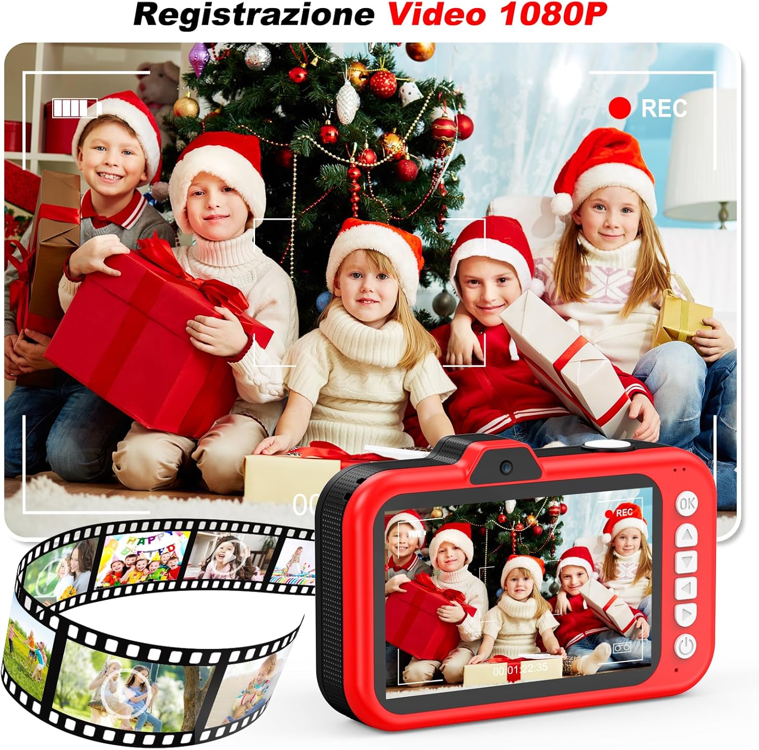 Macchina Fotografica Bambini con Schermo 3,5" HD - immagine 7