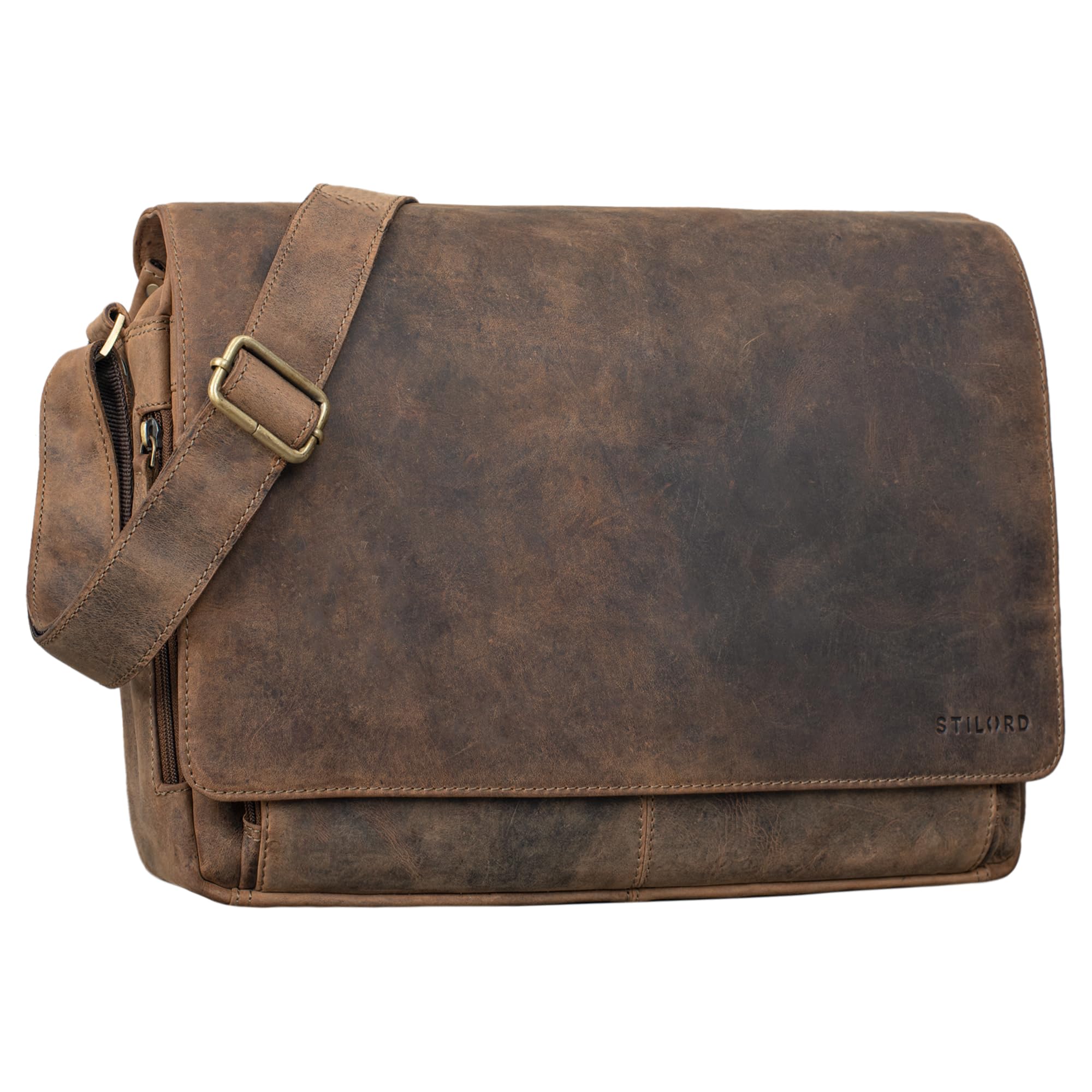 STILORD 'Tom' Borsa Messenger Vintage in Pelle A4