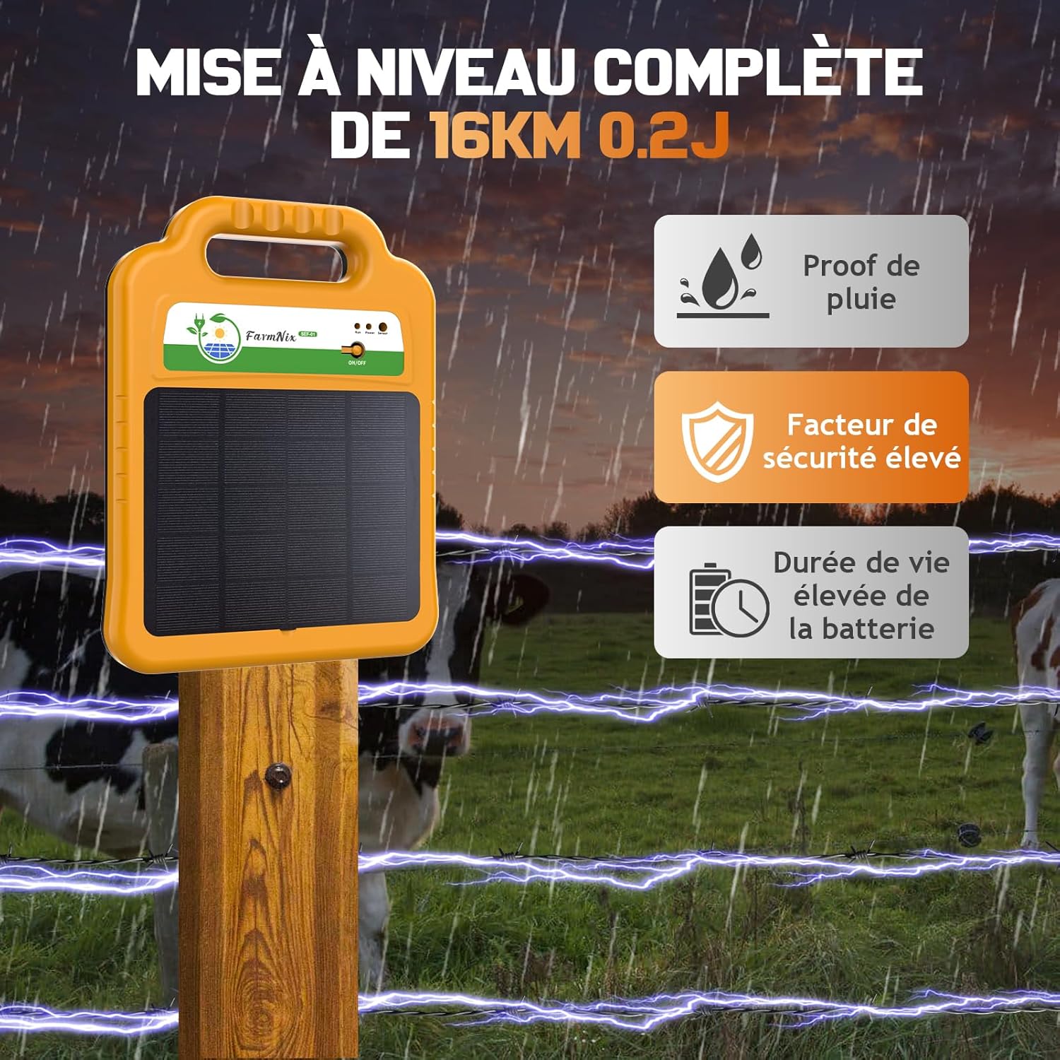 Pastore Elettrico Solare 16 KM, 0.2J 8KV - immagine 5