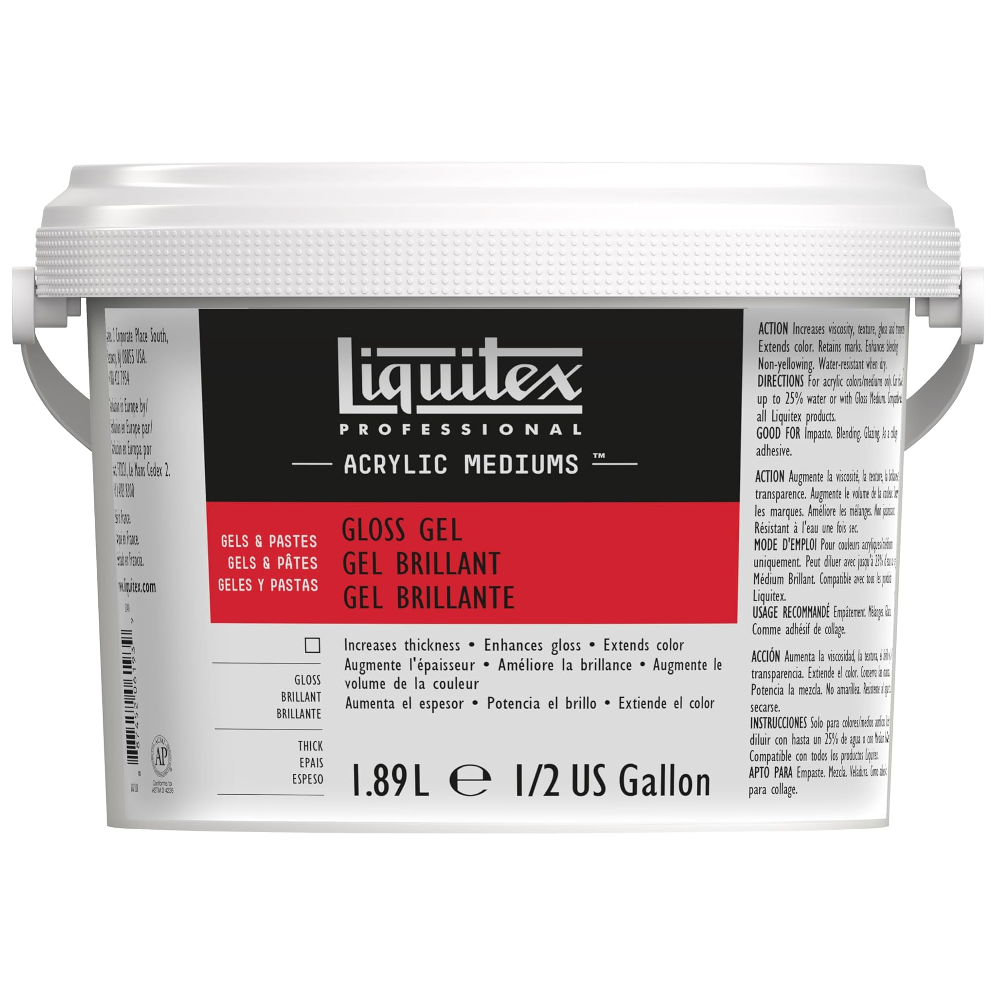 Liquitex Professional Gloss Gel Medium 1,89L, Trasparente