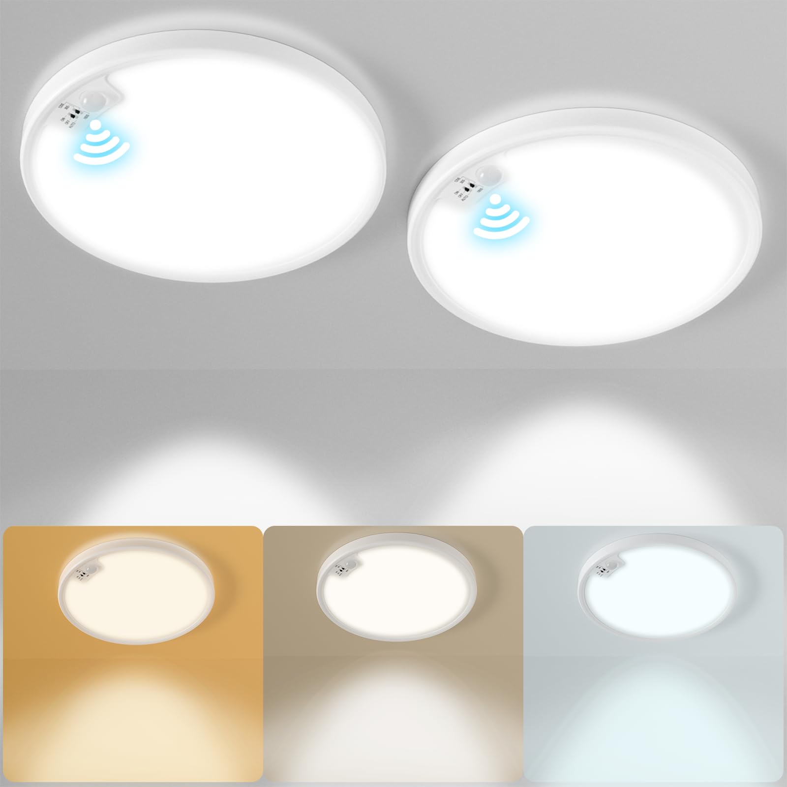 Eleganted 2x Plafoniera con Sensore di Movimento Ø22CM