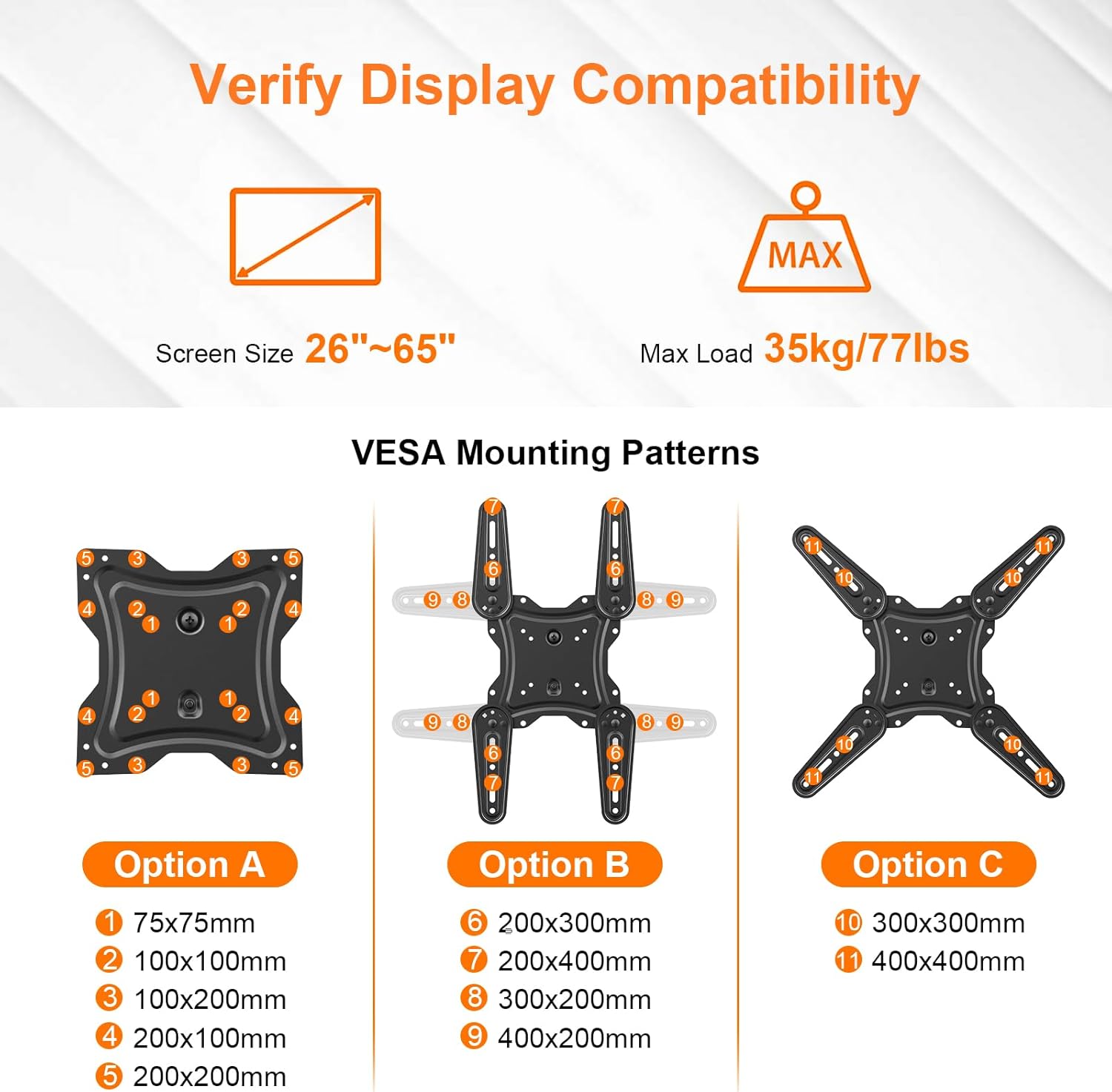Grifema Supporto TV da Parete Girevole e Inclinabile - immagine 4