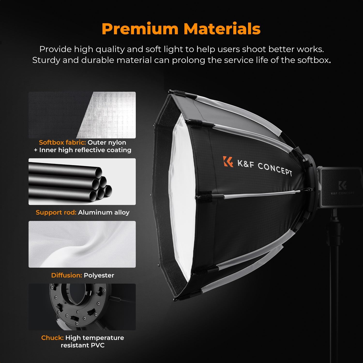 K&f Concept Mini Softbox Parabol Ottagonale 40cm - immagine 6