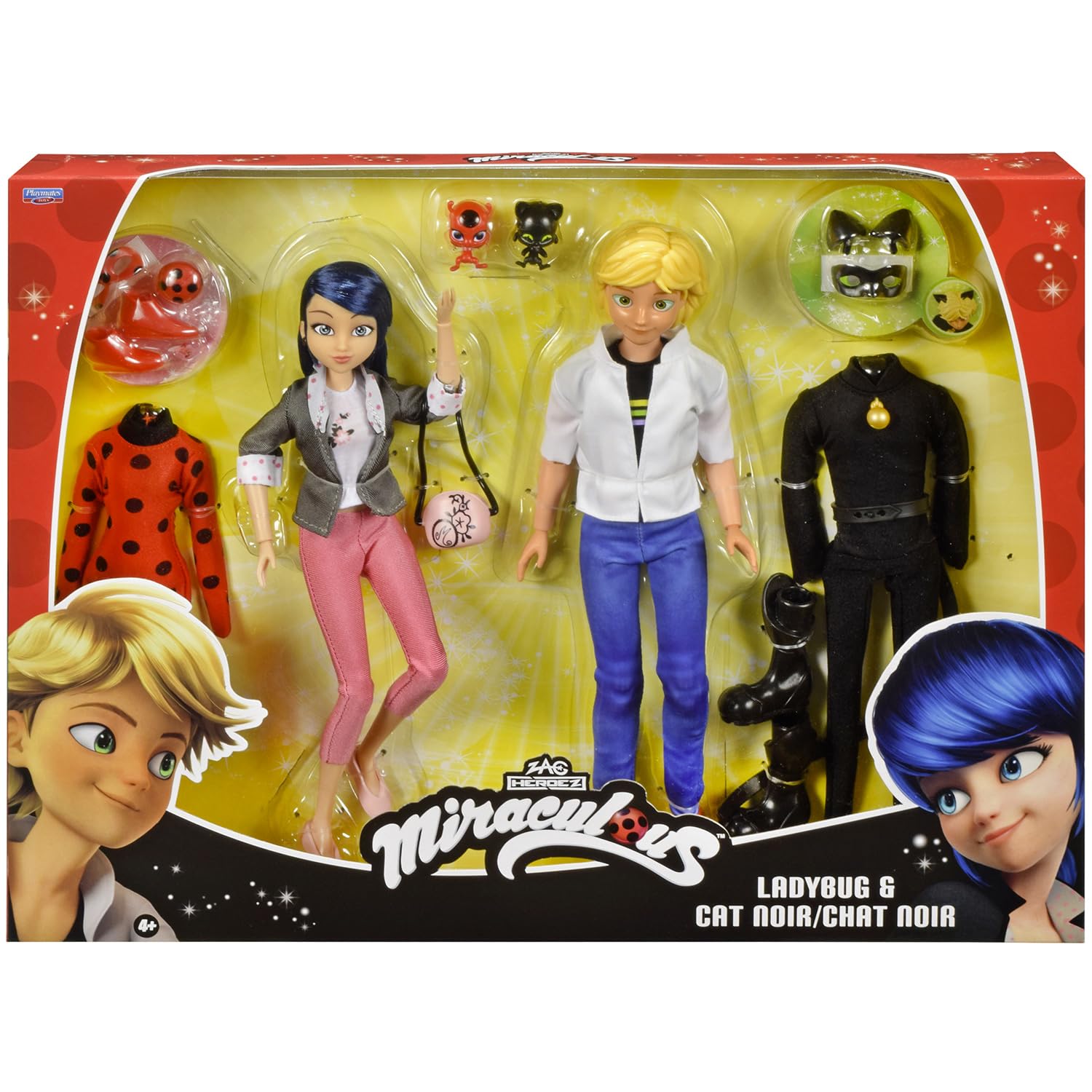 BANDAI Miraculous - Confezione 2 Bambole Marinette e Adrien