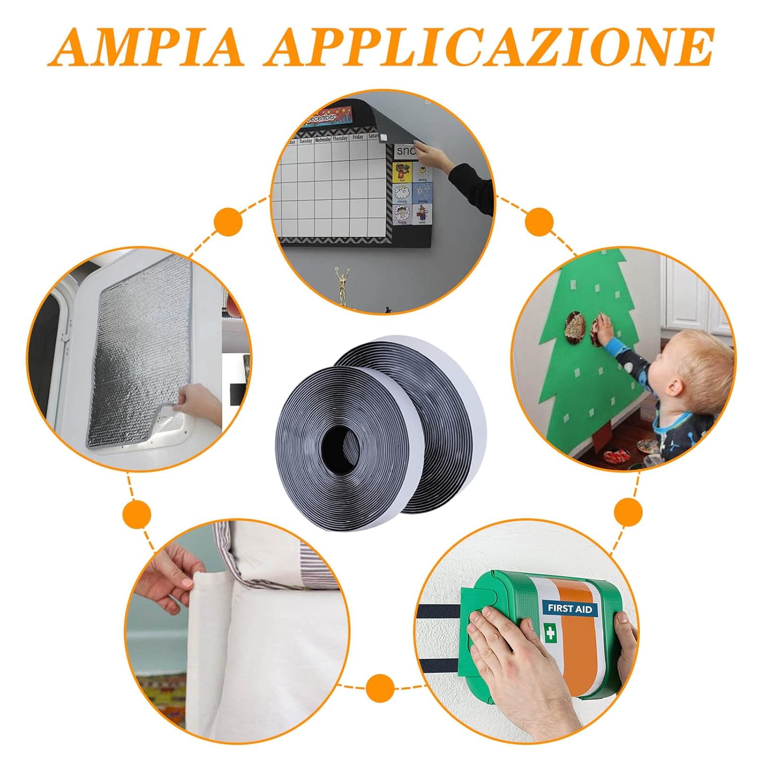 Blooven Nastro Adesivo Autoadesivo Forte 20mm x 8m, Nero - immagine 5