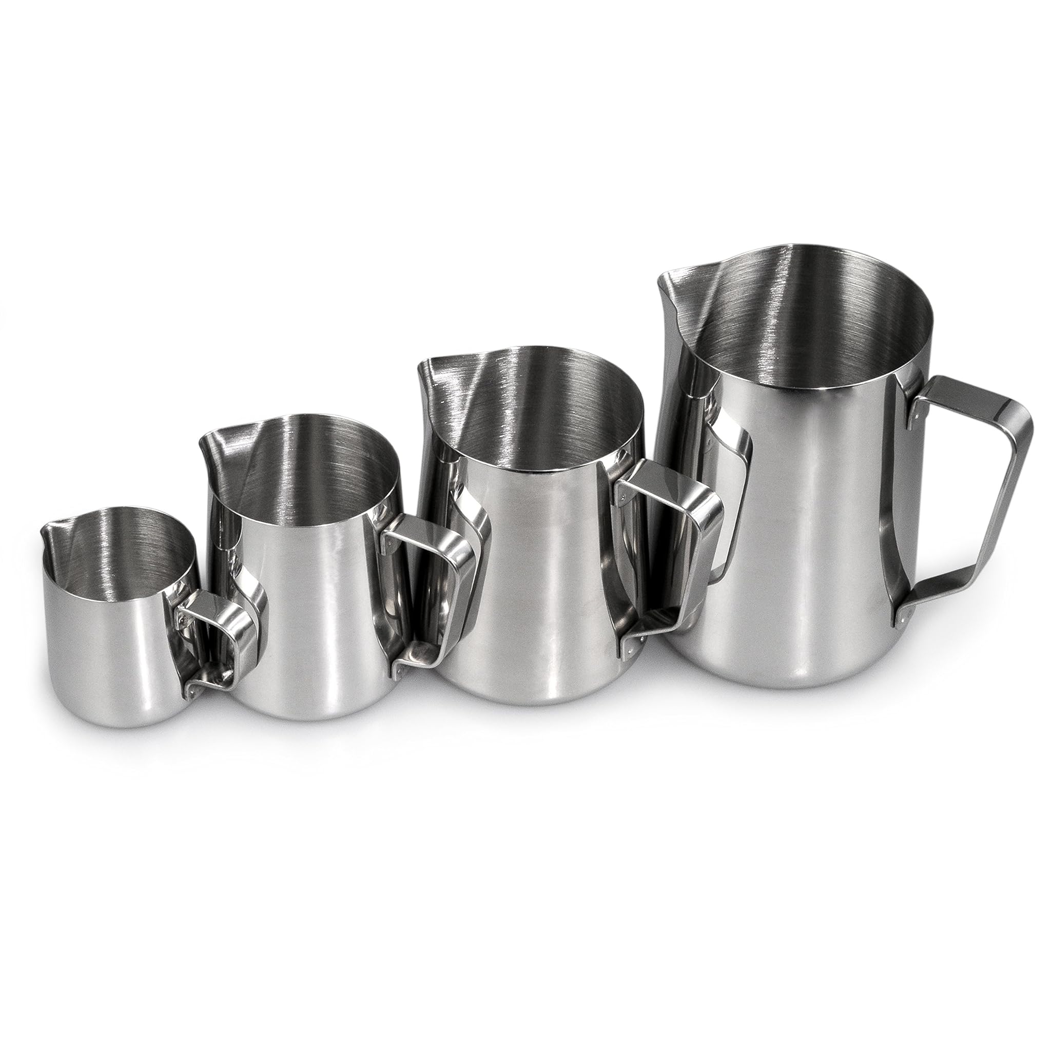 YouZiNGS Set 4 Bricchi Latte Acciaio Inox Barista