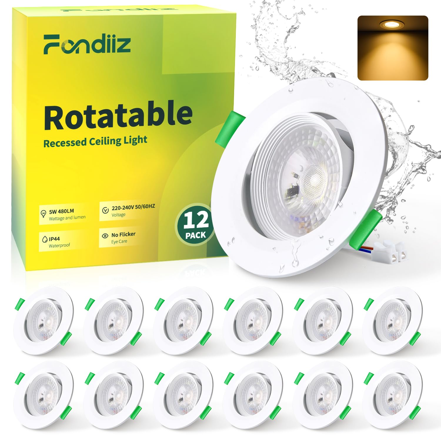 Faretti LED Incasso Cartongesso Orientabili 5W, 12 pz