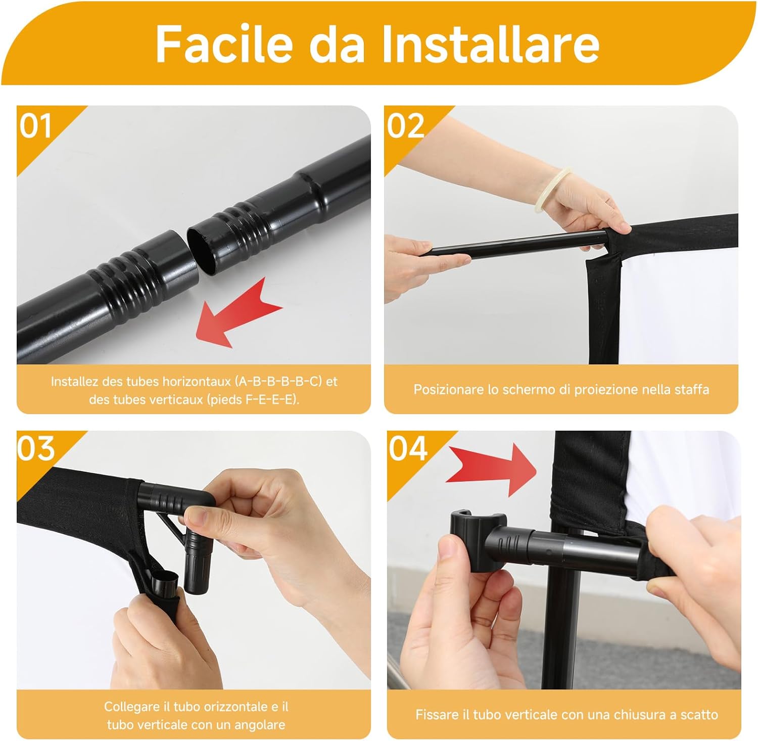 Telo Proiettore 120 Pollici con Treppiede 16:9 - immagine 6