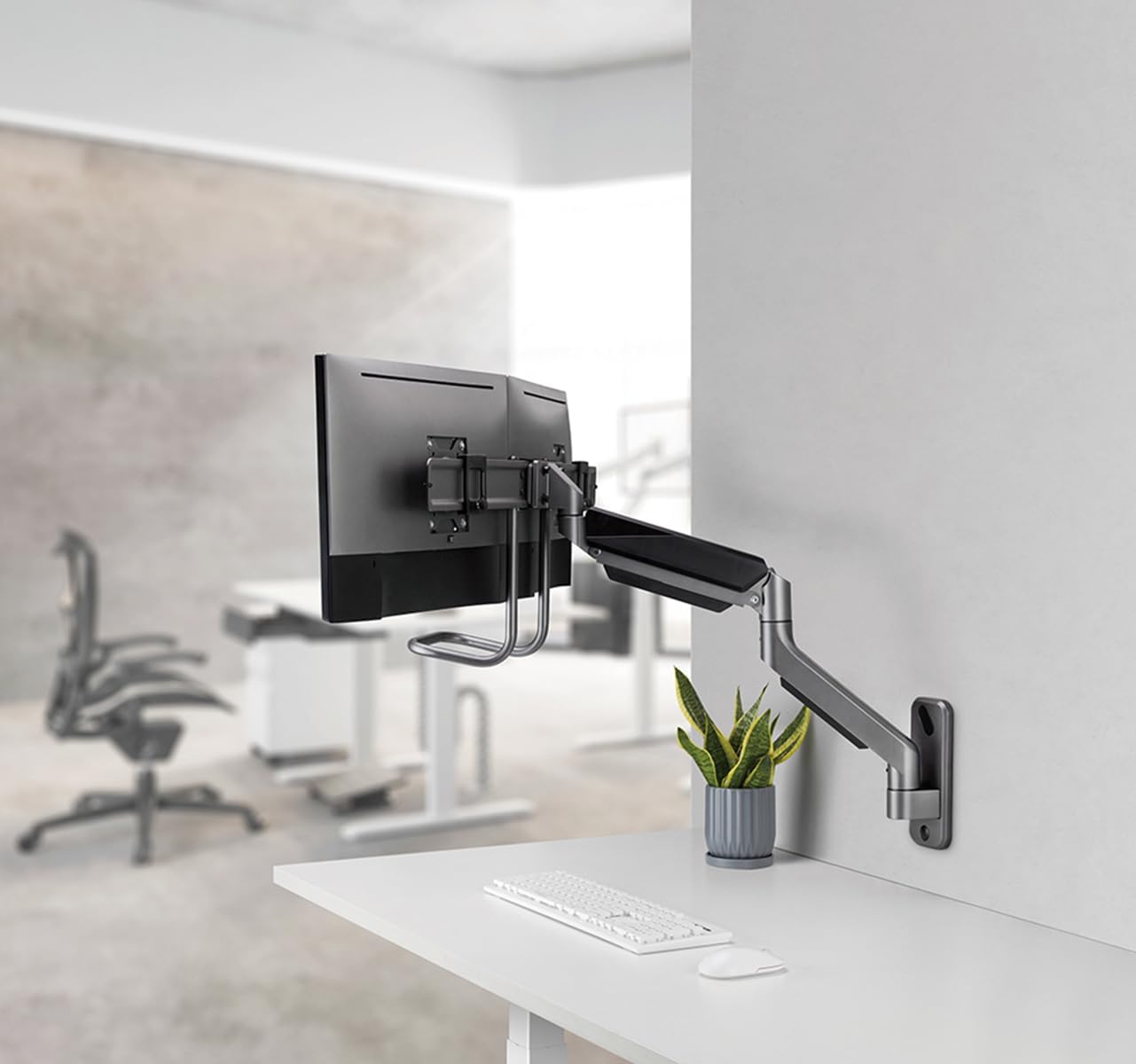 HL53L - Supporto da Parete per 2 Schermi 17"-32" - immagine 2