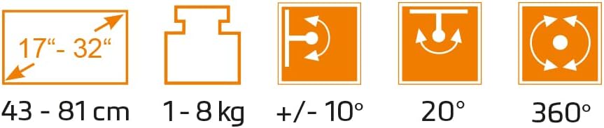 HL53L - Supporto da Parete per 2 Schermi 17"-32" - immagine 4