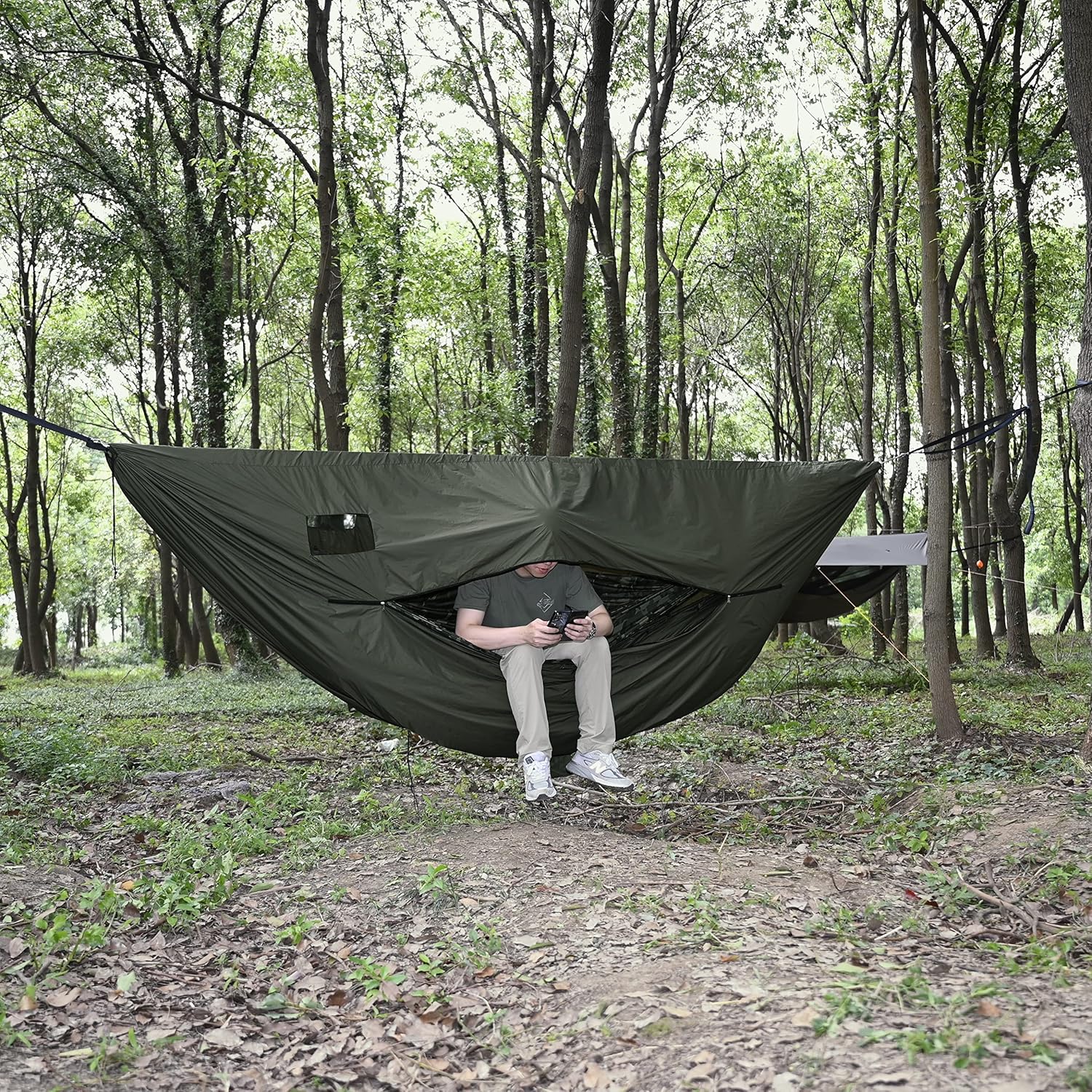 Onewind Manicotto a Vento per Amaca con Cerniera, Verde OD - immagine 6