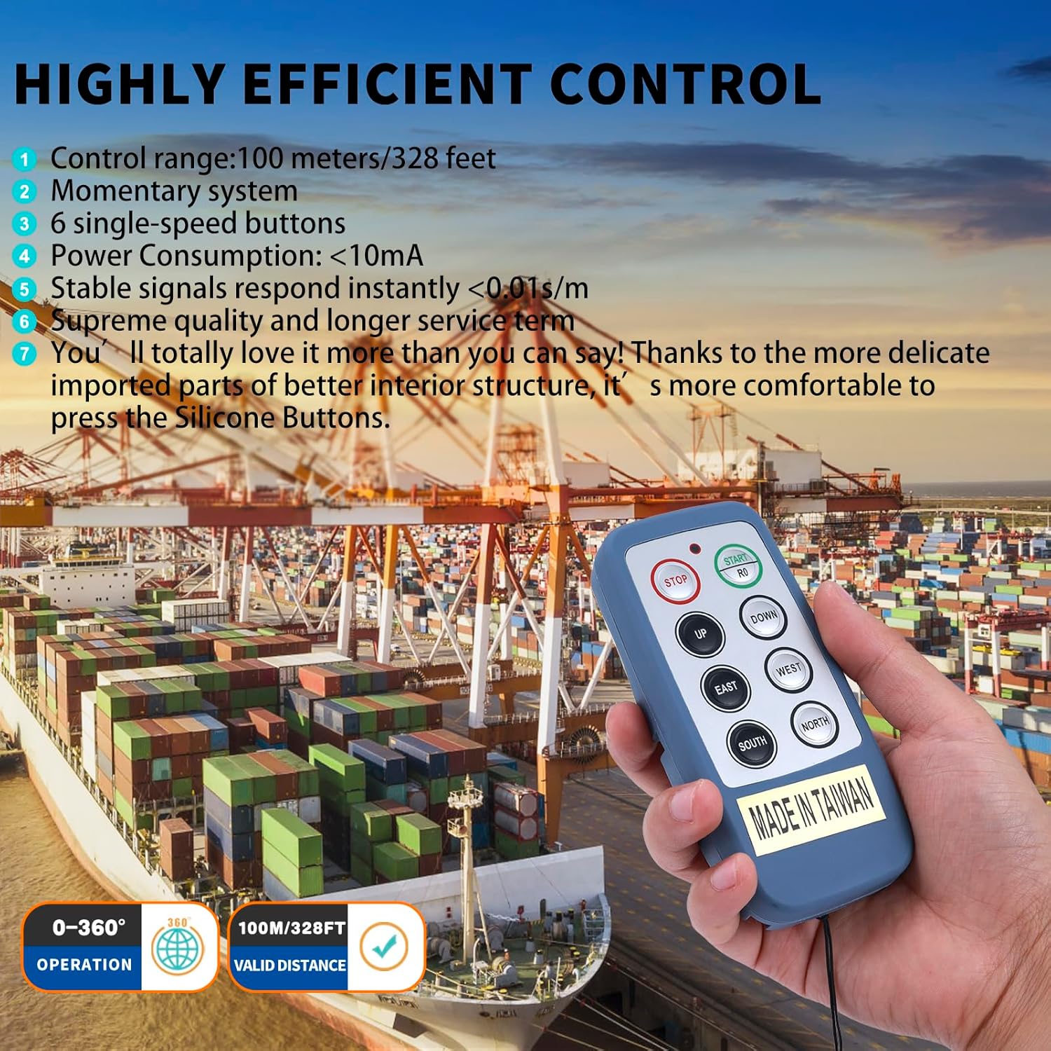 Saga-L8 Mini Telecomando Wireless per Gru 6 Canali - immagine 3