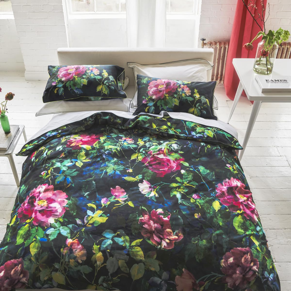 Copripiumino stampato in raso di cotone, Gertrude, 140x200 cm, Designer Guild