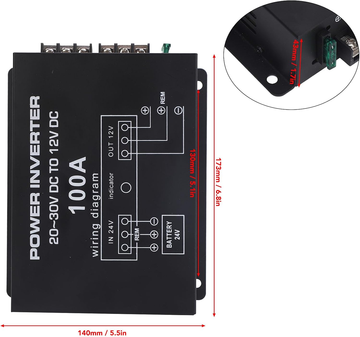 Convertitore Riduttore di Tensione 24V a 12V 100A - immagine 2