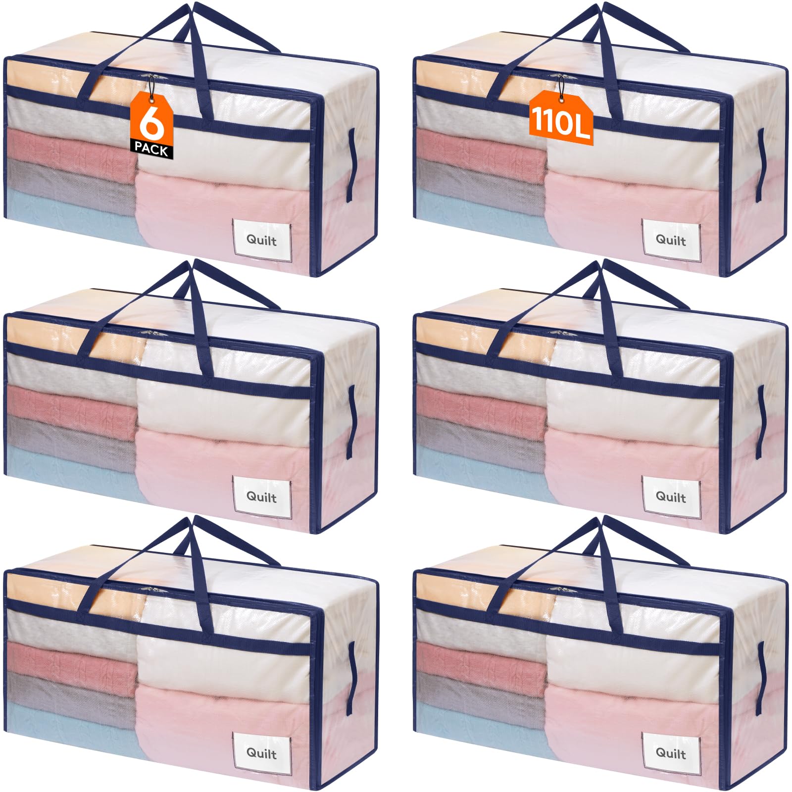 Lifewit Set 6 Grandi Scatole per Armadio 110 L