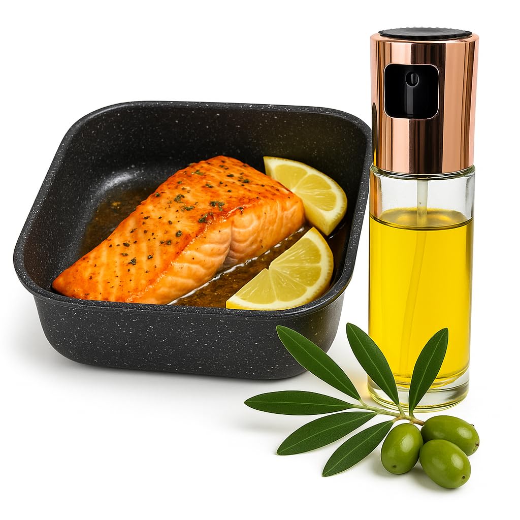 Terryshop74® Teglia Antiaderente 20x20x5cm + Spruzzatore