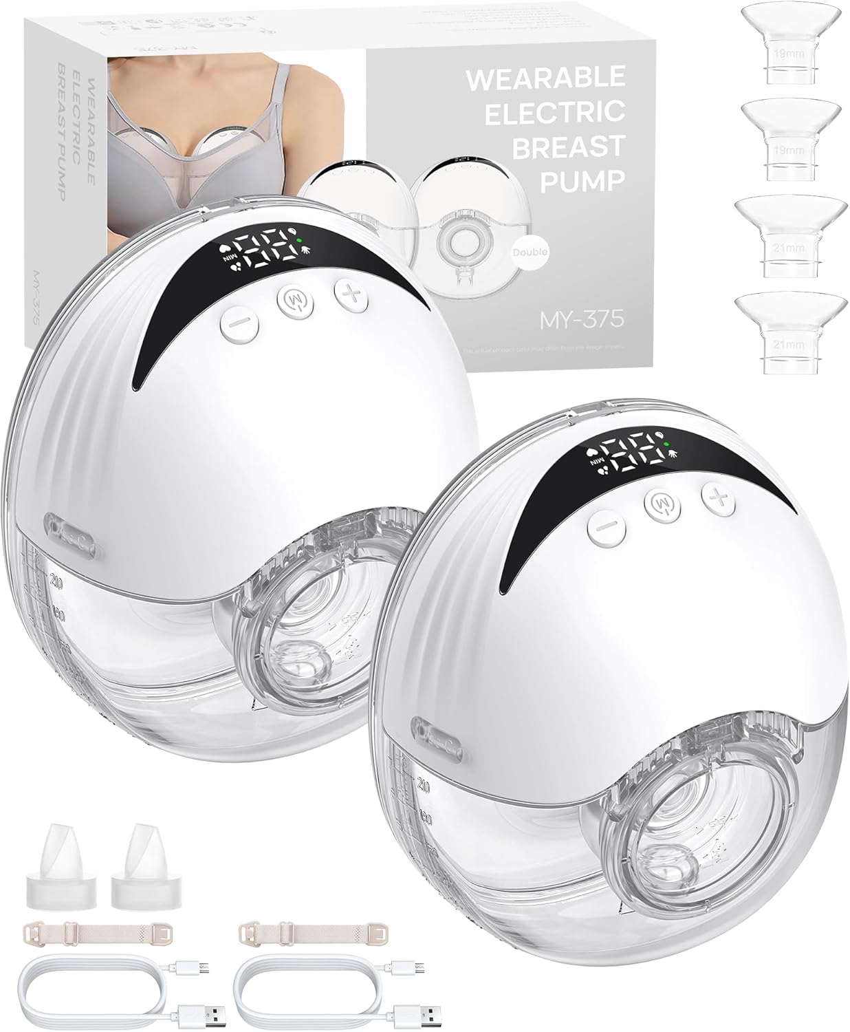 Esynic 2PZ Tiralatte Elettrico Indossabile 210ML, Bianco - immagine 1