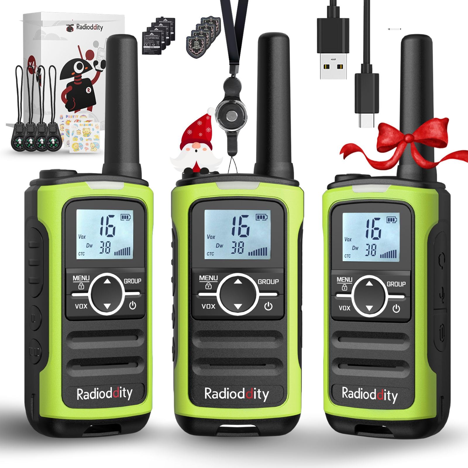 Radioddity PR-T8 Walkie Talkie PMR446 (3 pezzi)