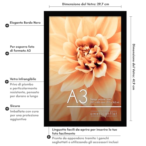 Americanflat Cornice A3 Nera - Confezione da 2 - immagine 4