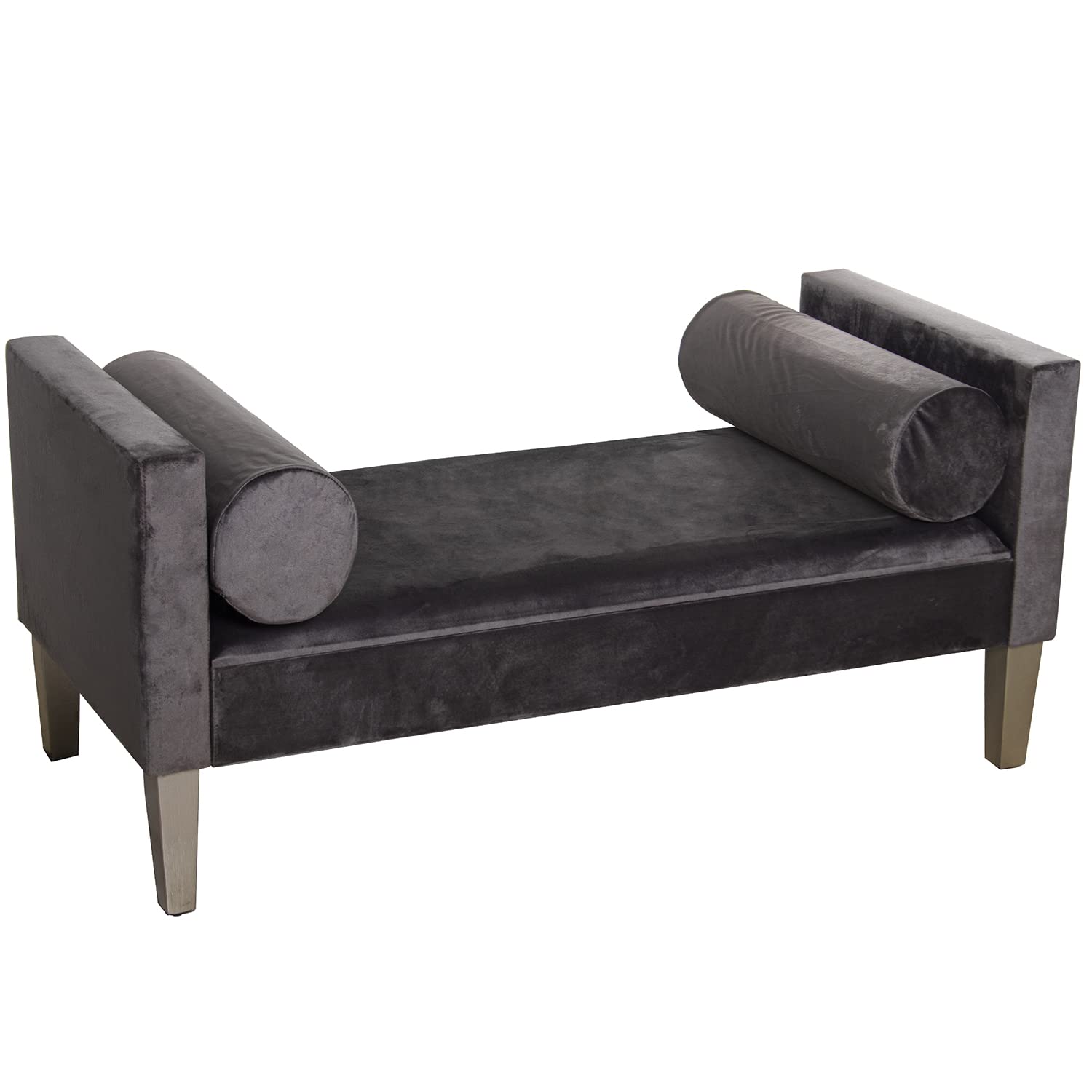 BANQUETA PIE DE CAMA MADERA/TELA GRIS POLIÉSTER 113X53X52CM, ALT.ASIENTO:33CM