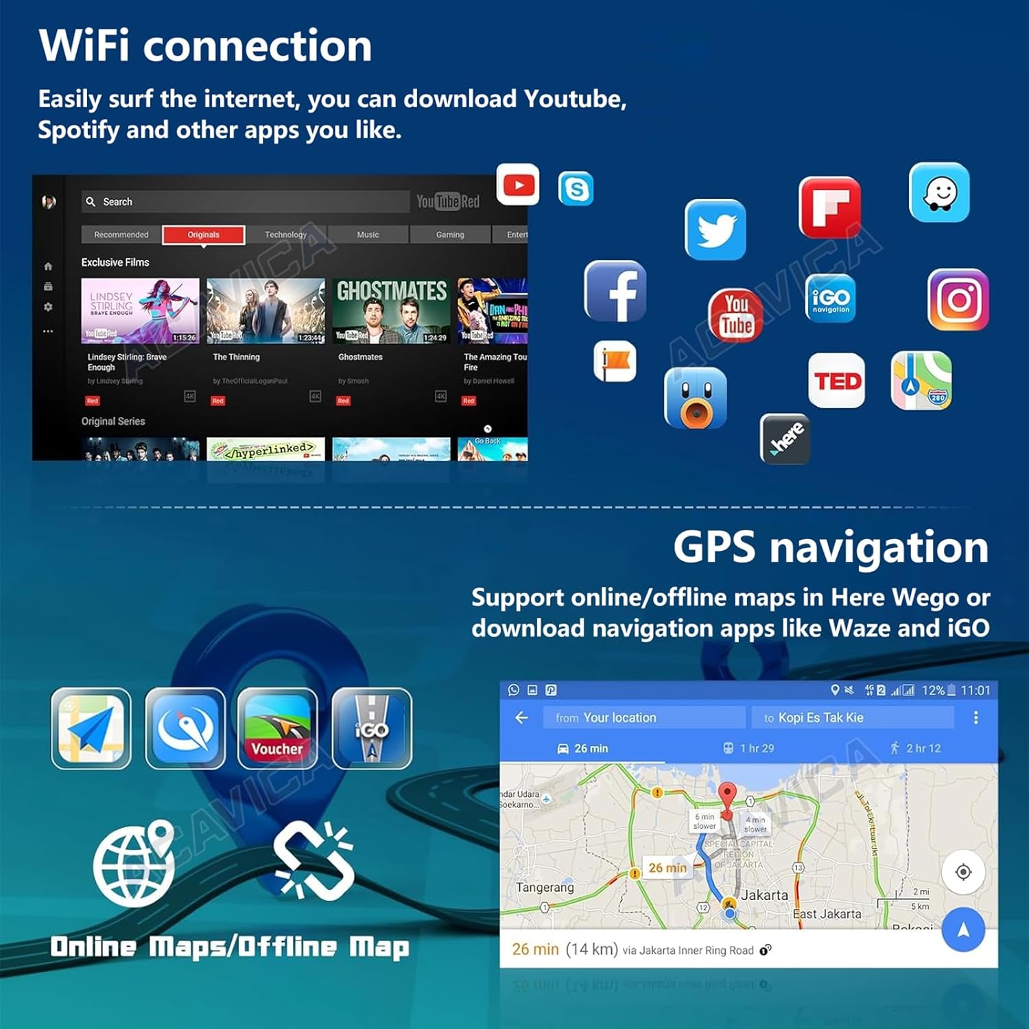 Autoradio Android 14 9" 2+64GB con Navigatore GPS - immagine 5