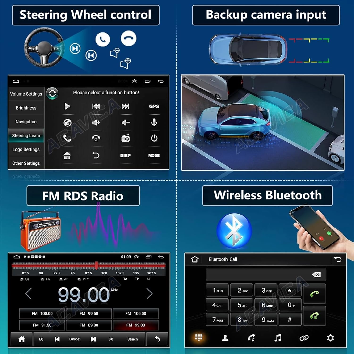 Autoradio Android 14 9" 2+64GB con Navigatore GPS - immagine 6