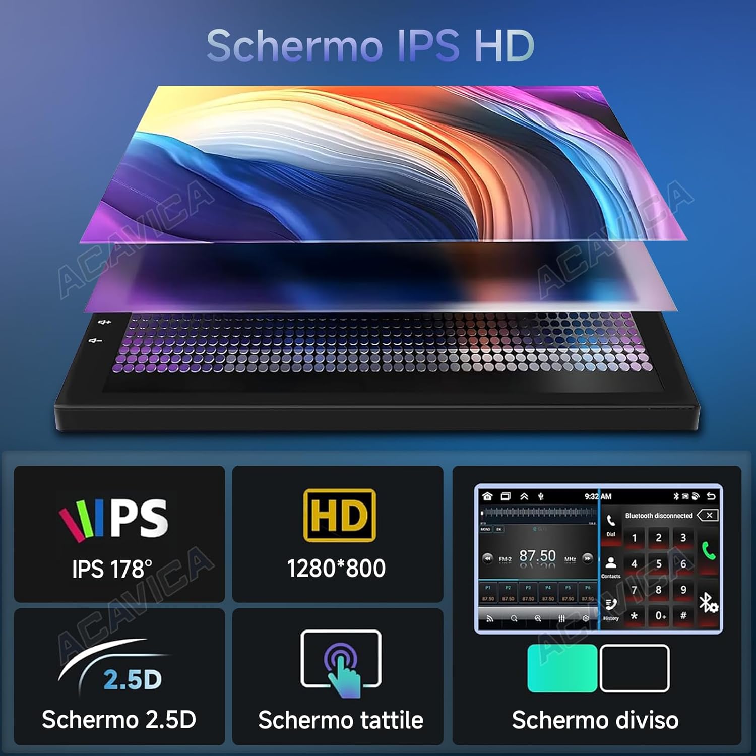 Autoradio Android 14 9" 2+64GB con Navigatore GPS - immagine 7