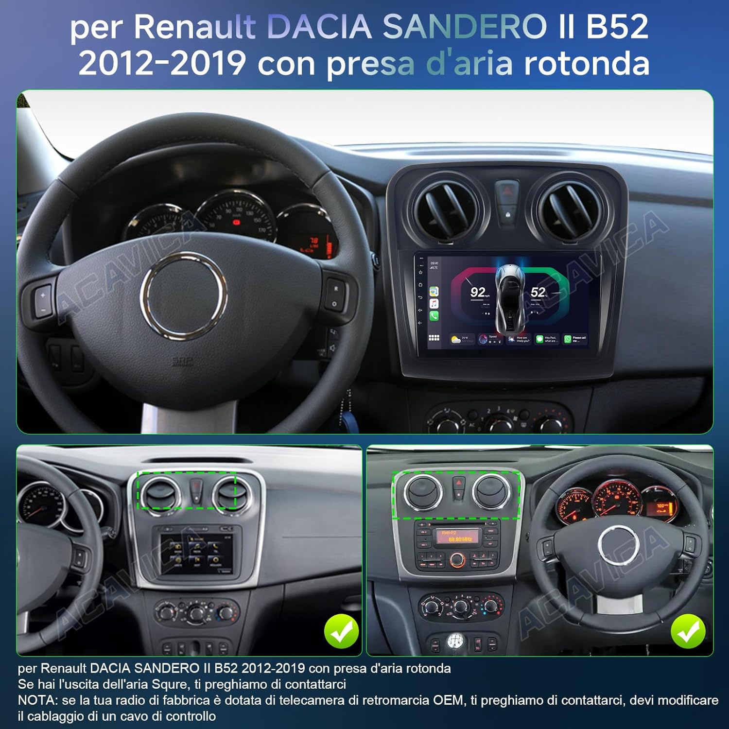 Autoradio Android 14 9" 2+64GB con Navigatore GPS - immagine 8