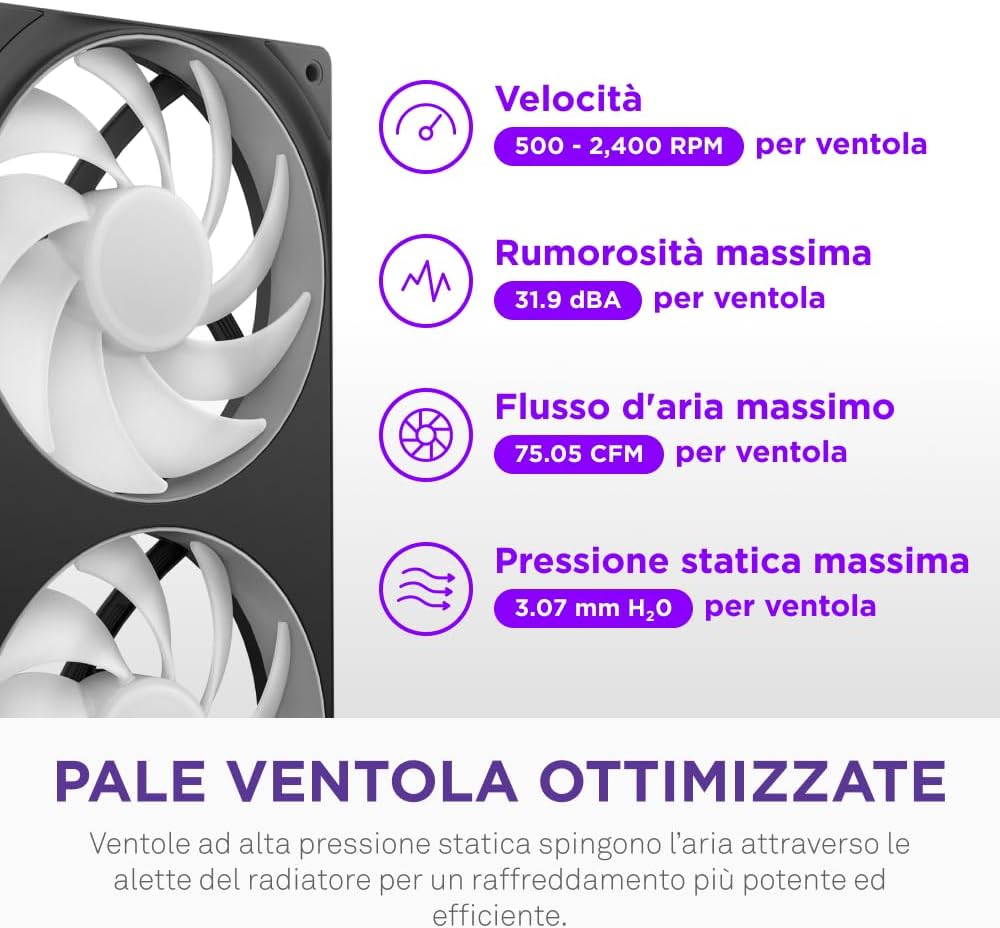 Nzxt Kraken Core 240 RGB - Dissipatore AIO Liquido CPU, Nero - immagine 5