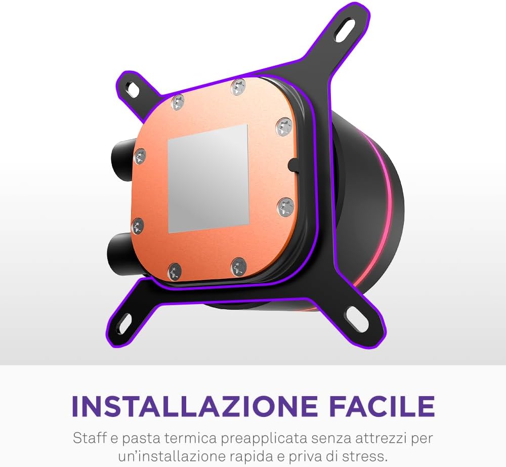 Nzxt Kraken Core 240 RGB - Dissipatore AIO Liquido CPU, Nero - immagine 7