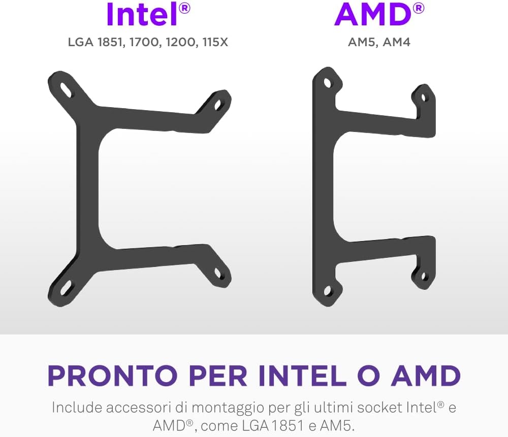 Nzxt Kraken Core 240 RGB - Dissipatore AIO Liquido CPU, Nero - immagine 9